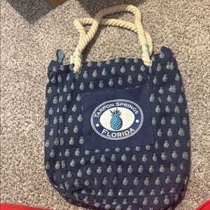 Navy Pineapple Print Tote Tarpon Springs FL